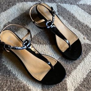Splendid black wedge sandals